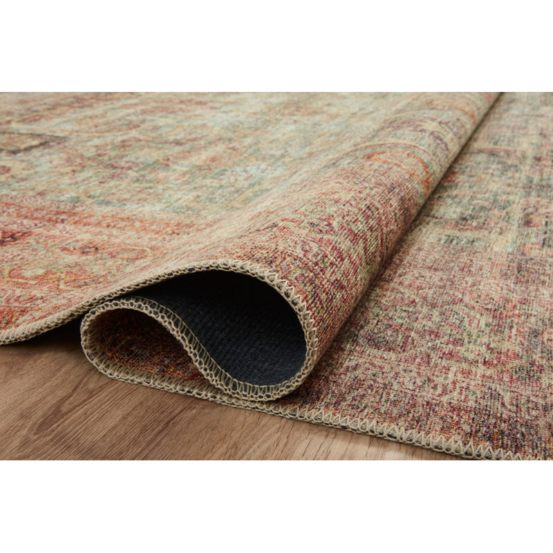 Ivory and Multicolor Rectangular Synthetic Area Rug 5' x 7'