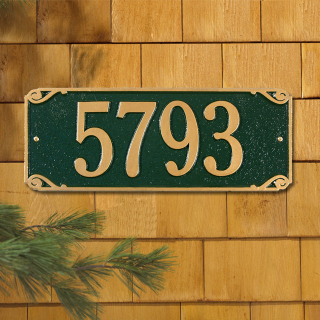 Plaque d'adresse murale 1 ligne Saint Pierre, Cuivre antique, Oui