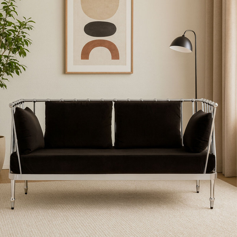 Ames Sofa, Silver