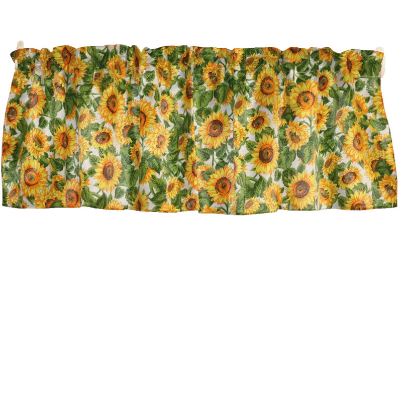 Cantonnière à imprimé tournesols, L 58 po x L 16 po