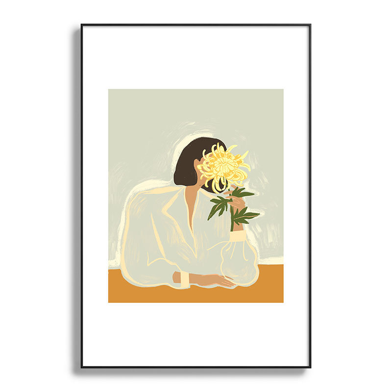 The Chrysanthemum, encadré sur papier, Noir, H 36 po x l 24 po