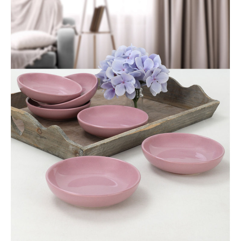 Bols à sauce mauve en céramique, 5,1 x 5,1 x 1,3 pouces | 100% antibactérien et résistant aux chocs thermiques | Facile à nettoyer, va au lave-vaisselle et au micro-ondes | Parfait pour les trempettes, les sauces et les collations, design élégant