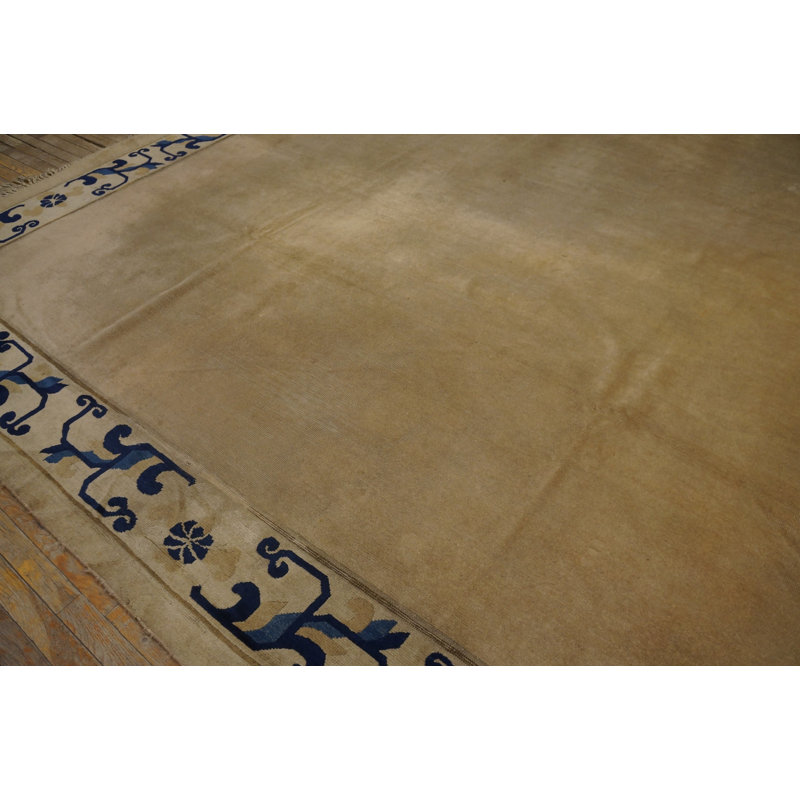 Antique Peking Room Size Wool Ivory Beige Cream White Rug