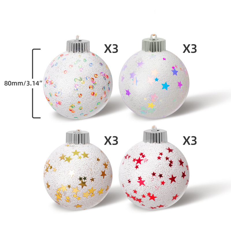 Boules de neige pour décoration d'arbre de Noël boules de Noël