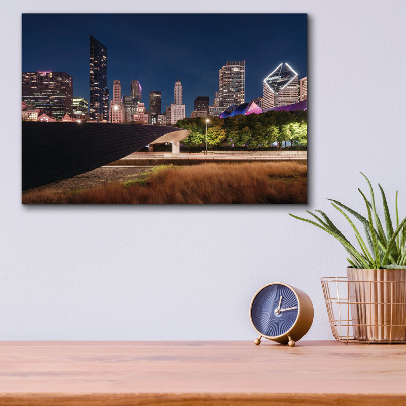 Art mural en verre Epic Art «Chicago Millennium Bridge 2» par Epic Portfolio, 16 po x 12 po