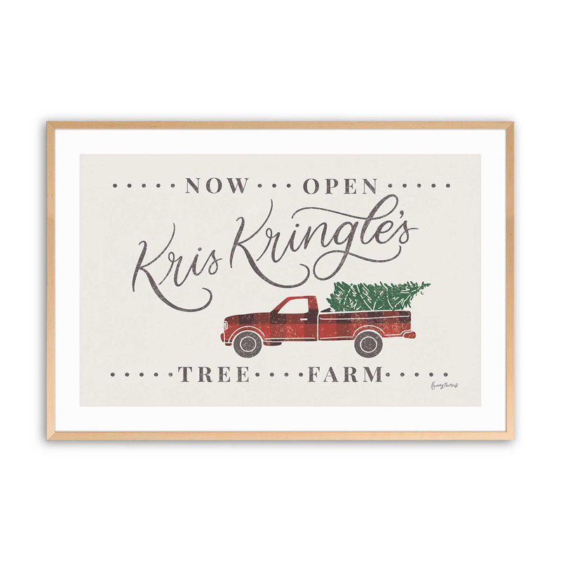 Kris Kringle's Tree Farm Print, Érable brut encadré, H 13 po x l 17 po
