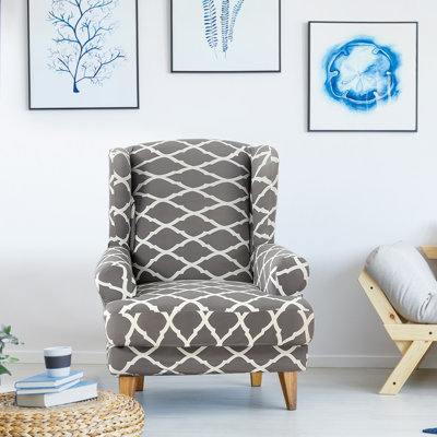Housse de canapé pour tabouret 2 pièces à imprimé tigre - Housses pour fauteuil à oreilles, détachables et lavables