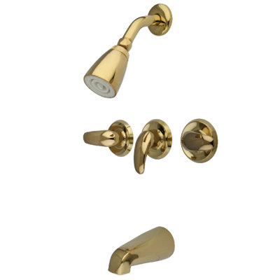 Kingston Brass Legacy Triple-Handle Tub and Shower Faucet