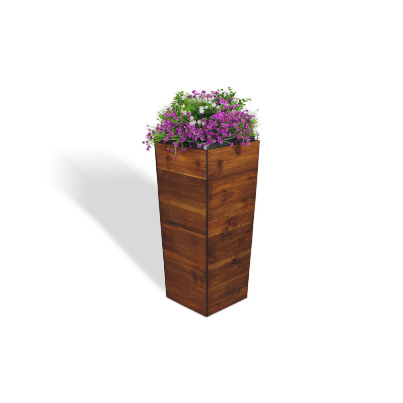 Ullrich Handmade Wood Pot Planter, Mocha