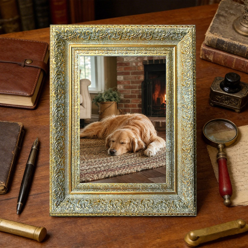 Cadre photo simple doré antique 1 PC 11 po x 14 po avec changement de photo facile, Antique Gold, 1, 11" W x 14" H