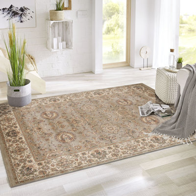 Tapis intérieur / extérieur rectangulaire en laine de conception unique 5 pi x 7 pi Shima