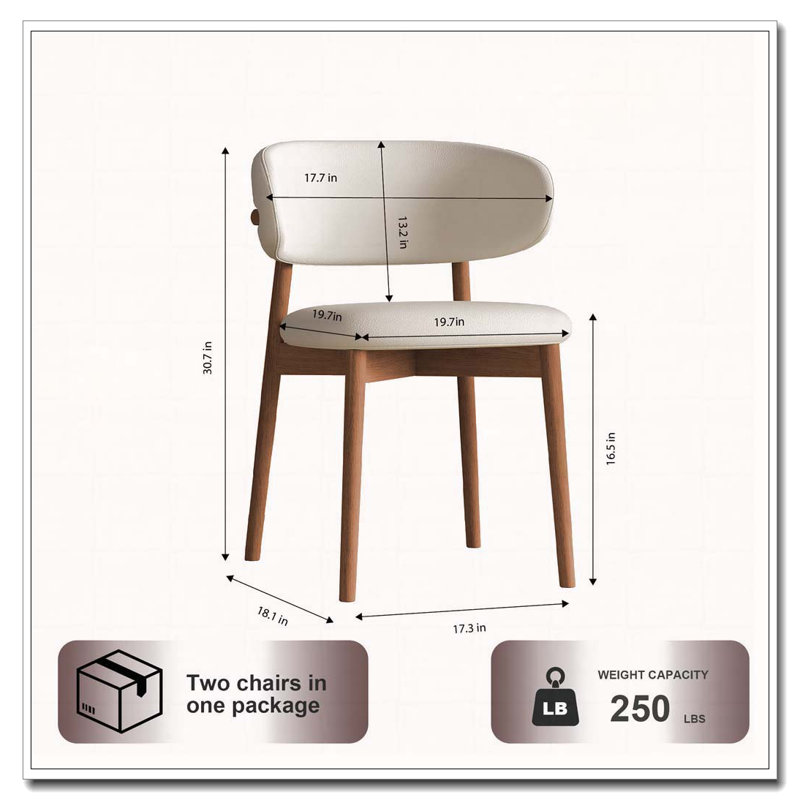 Chaises en cuir PU, Noyer