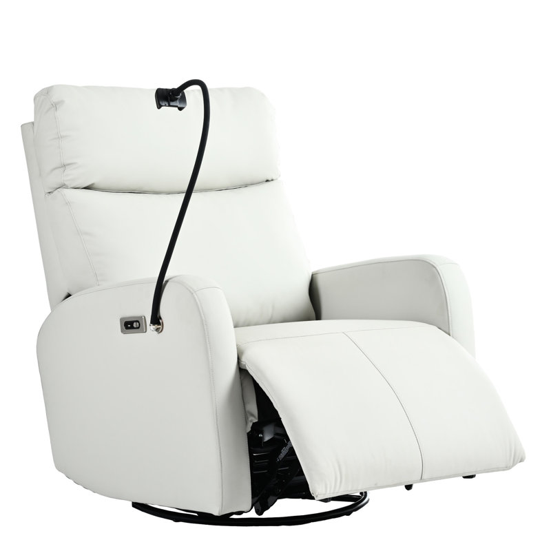Chaise berçante pivotante 270 °, revêtement - pivotant inclinable électrique gris, lignes lisses