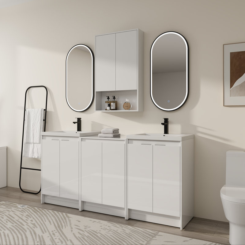 Ensemble de meuble-lavabo double 72 po avec armoire à pharmacie