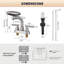 Robinet de lavabo pour salle de bain en nickel brossé, robinet à cascade 4 modes 4 pouces, 2 poignées avec bec pivotant à 360 ° et bonde escamotable