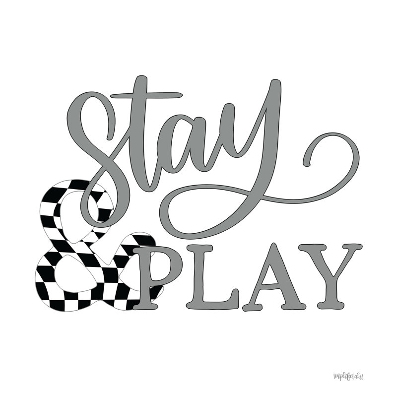 Stay & Play d'Imperfect Dust, Silver Picture Framed Paper Print without Mat, H 30 po x l 30 po
