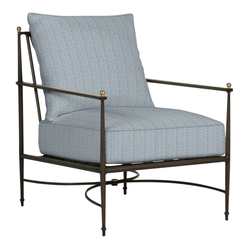 Chaise de patio avec coussins Roma, Welt, Perigold Posh Sky