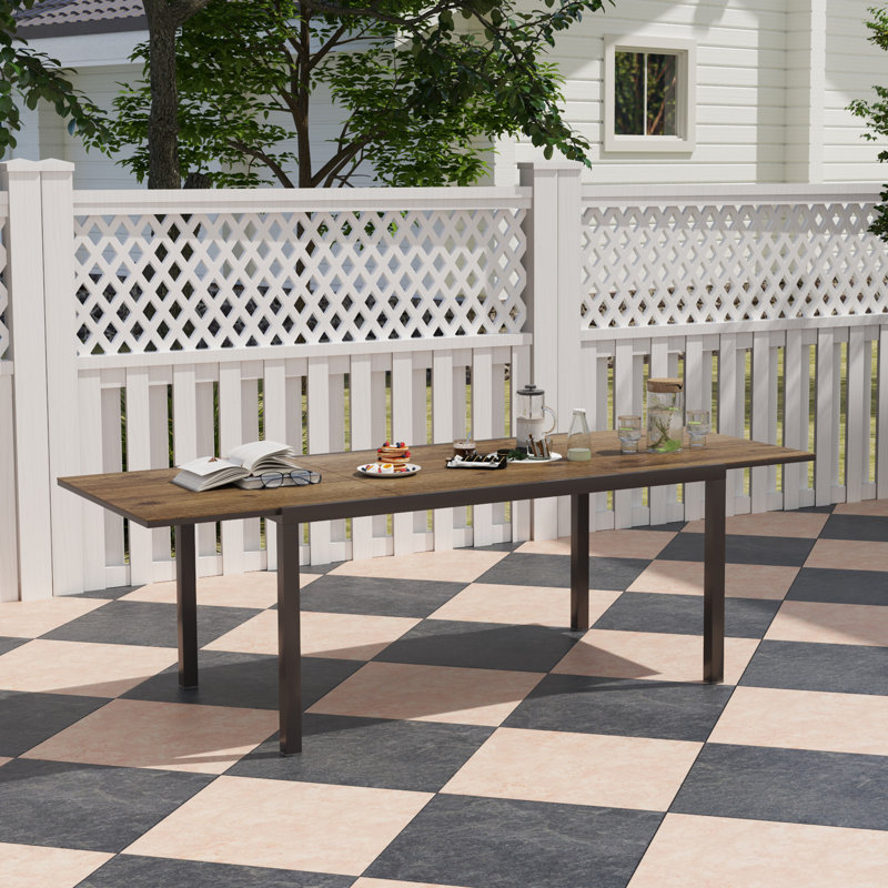 63"-94.5" Extendable Patio Dining Table for 6-8 Person, Brown