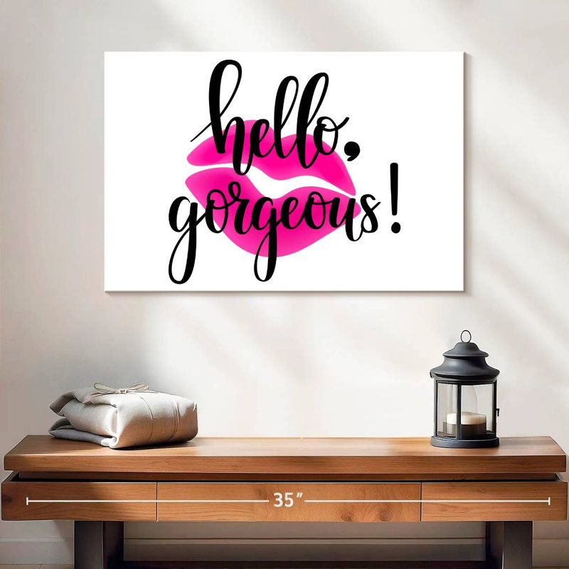 Hello Gorgeous Kiss Canvas Print, 16" H x 24" W x 1.25" D