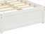 Lit simple en bois avec lit gigogne blanc - Structure solide pour la chambre à coucher
