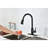 Matte Black Stainless Steel Faucet With Pull Down For Convenient Kitchen Use, Single Handle Coating And ,