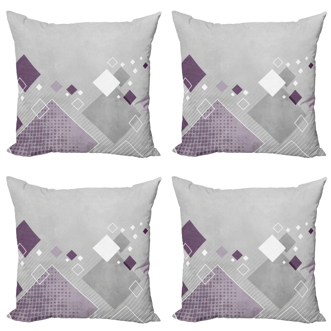 Geometric Reversible Pillow Cover (Set of 4) Ambesonne 