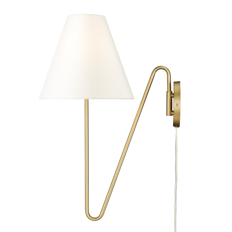Steel Swing Arm Sconce, Brushed Champagne Bronze