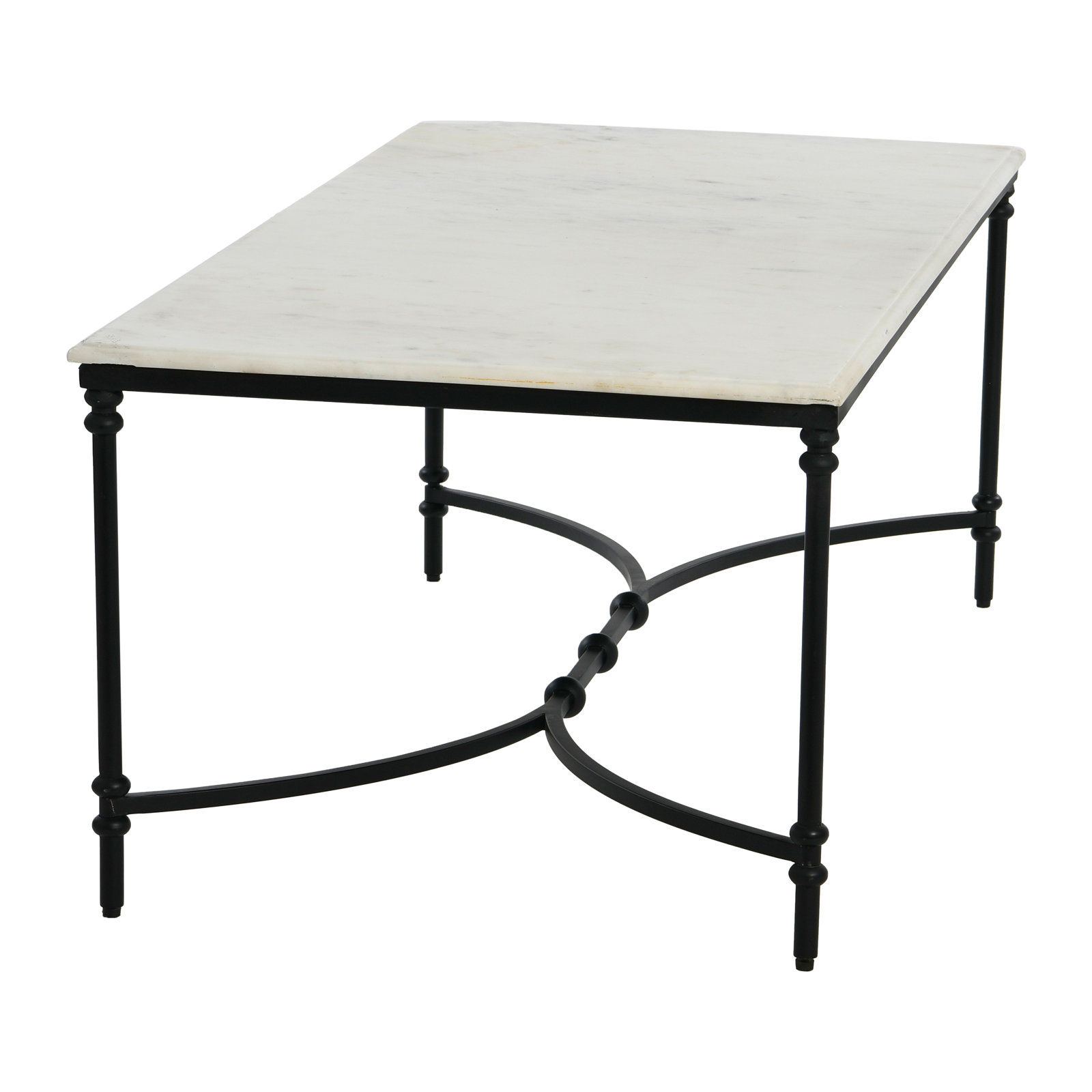 Timmons 48" Genuine Marble Coffee Table, Black