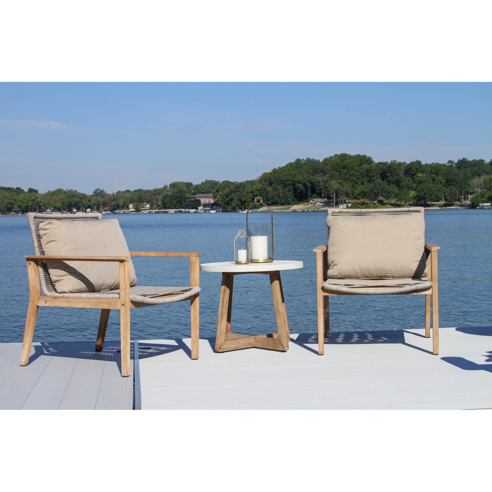 Eucalyptus Outdoor Lounge Chair, Beige