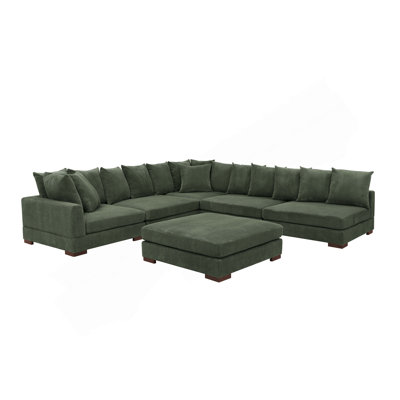 Large Seating Corduroy Modular Sleeper Sectional