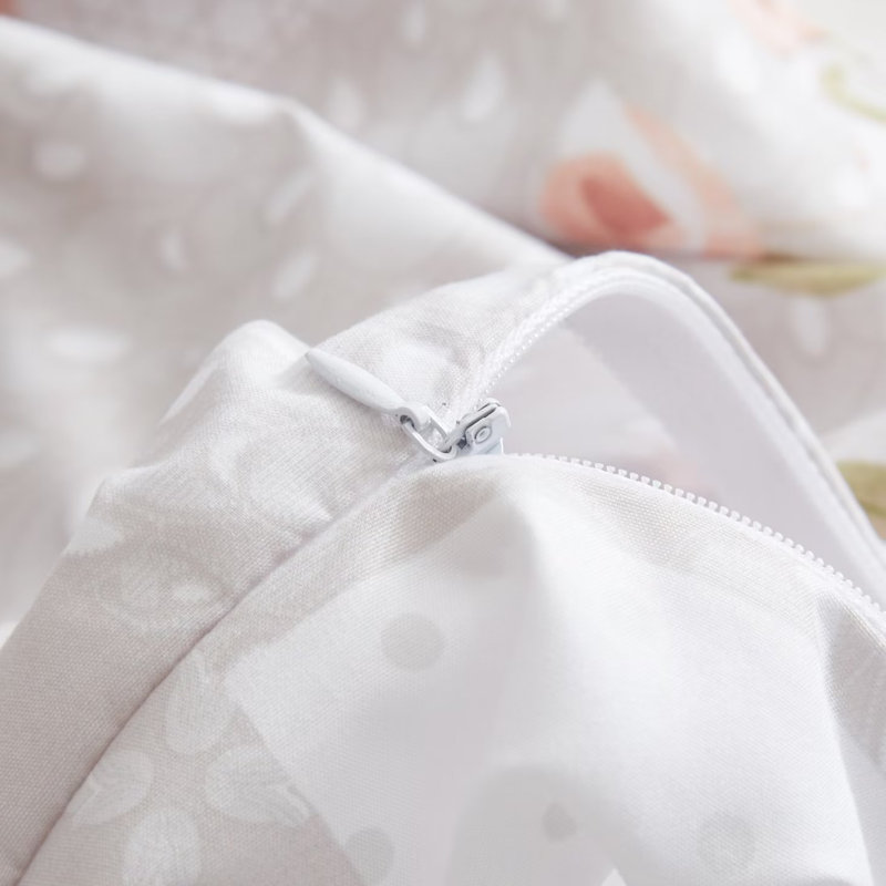 Cotton Percale Floral Duvet Cover, Queen Duvet Cover + 2 Standard Pillowcases