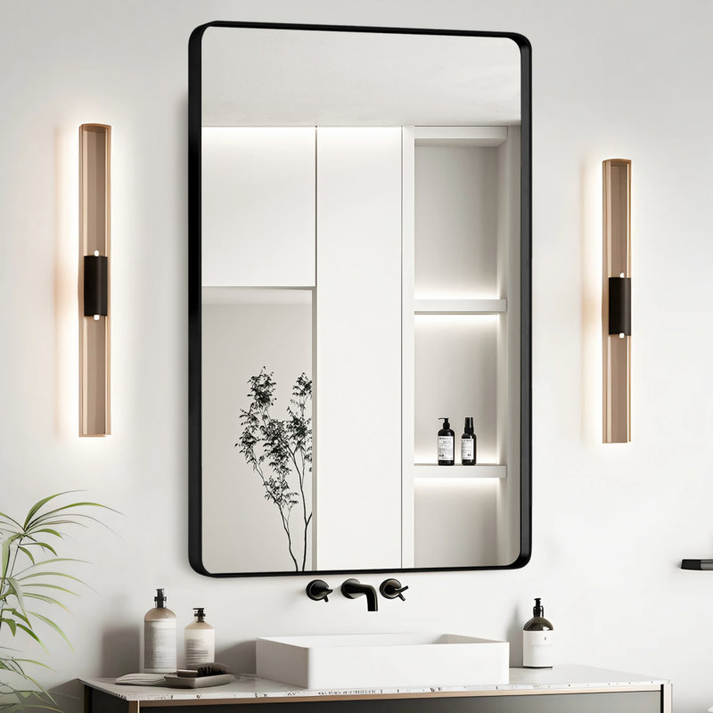Miroir de salle de bain 40X32, 40" x 32", Noir