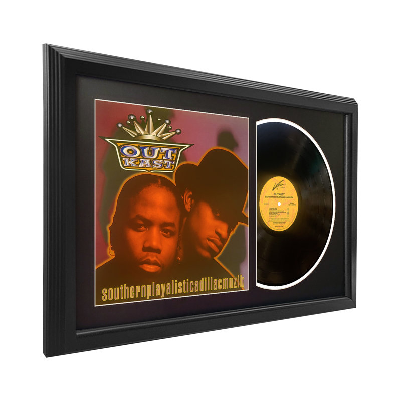 Disque encadré Outkast «Southernplayalisticadillacmuzik» avec passe-partout noir, Noir