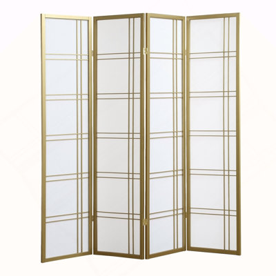 Seto 4-Panel Room Divider Screen, Gold