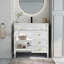 Lavabo de salle de bain de style Mid-Century avec verre à motif et bande lumineuse à capteur de mouvement, lavabo de salle de bain autoportant Farmhouse avec rangement, meuble-lavabo haut de gamme (robinet non inclus)-2136669555
