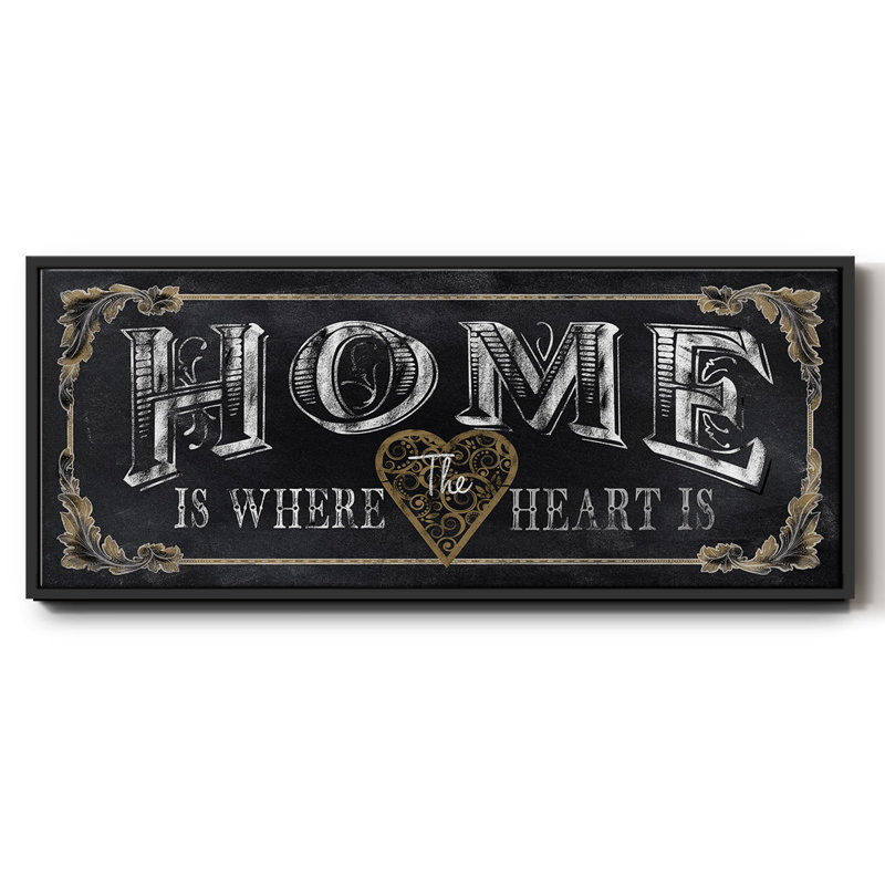Home- Framed Canvas, 12" H x 30" W