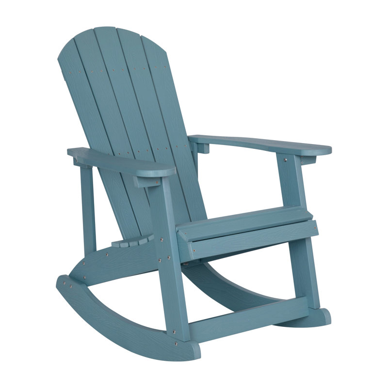 Chaise berçante Adirondack intérieure / extérieure en polyrésine Baltazar, Écume de mer
