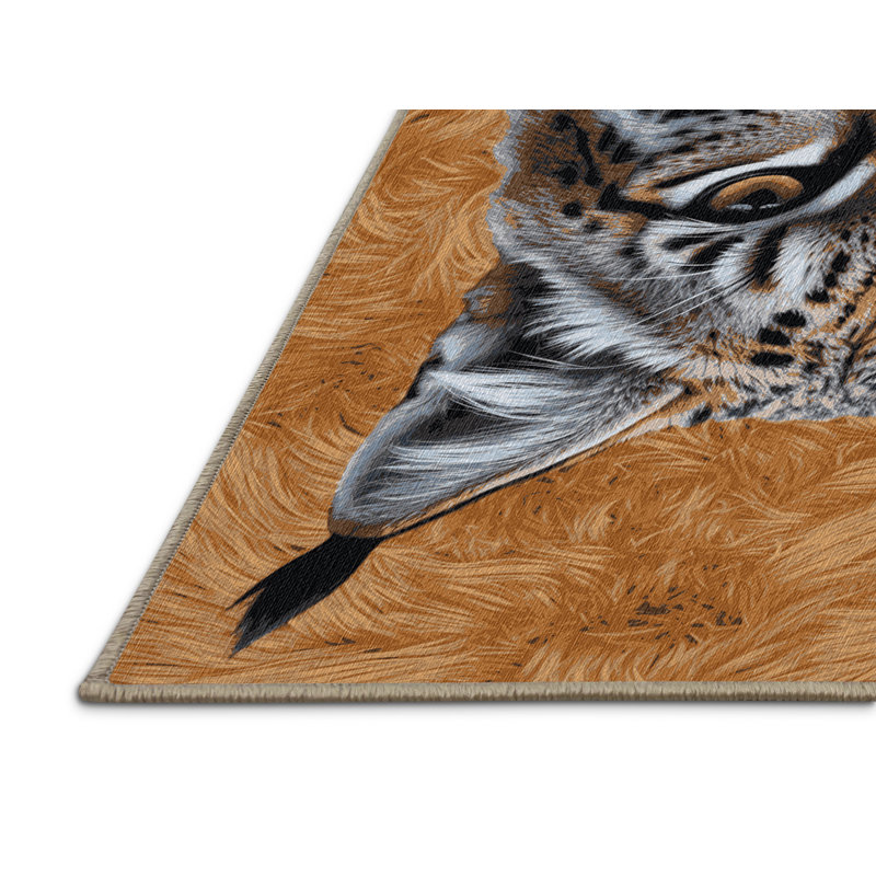  Tapis lavable à gros chats Lynx Eurasian, Rectangulaire 3 pi x 5 pi
