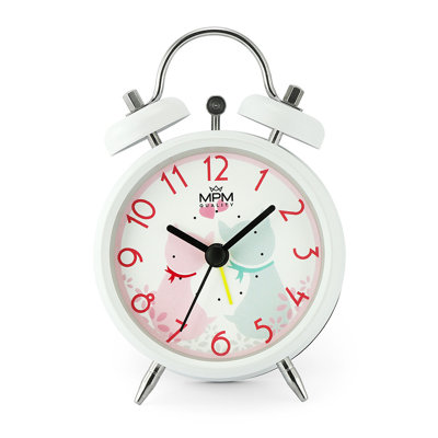 Quartz movement / Crystal Alarm Clock in White