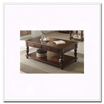Table basse en noyer avec plateau relevable
