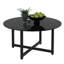 Table basse ronde noire entière de 35,5 po, table basse transparente, tables d'appoint modernes pour le salon, meubles de salon
