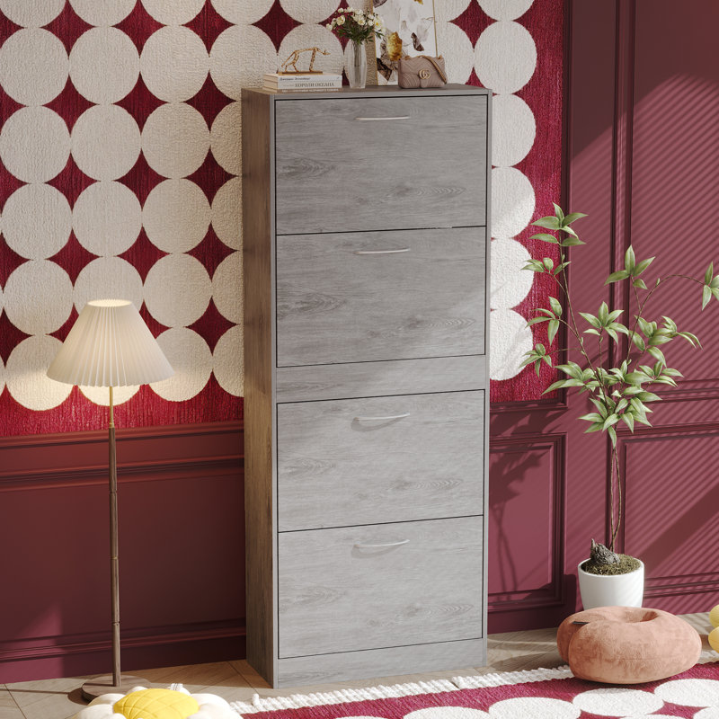 16 Pair Stackable Shoe Storage Cabinet