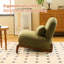 Chaise d'appoint en velours doux avec pieds en bois massif pour le salon et la chambre à coucher