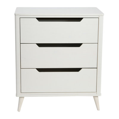 Yume Mid Century Modern Solid Wood Dresser Chest of 3 Drawers