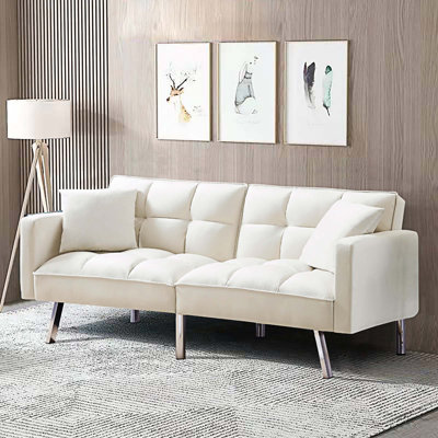 74'' Velvet Sleeper Sofa