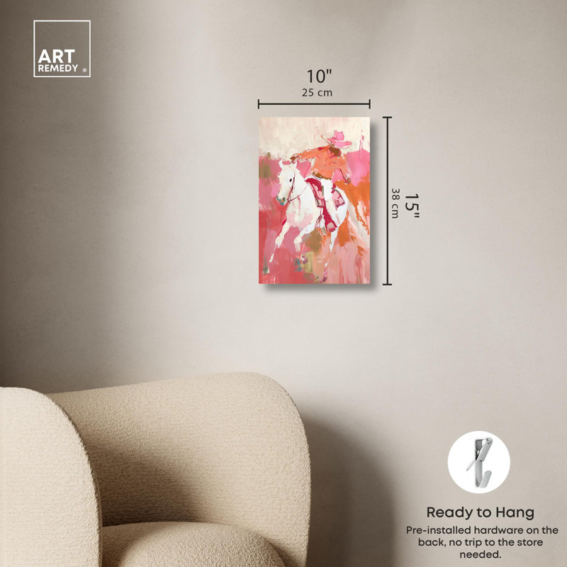 «Yeehaw Bold Canvas Trendy Cowgirl Art Prints» par Art Remedy, Toile tendue, H 15 po x l 10 po