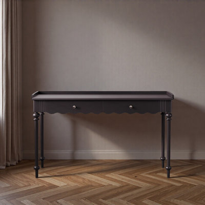 Bureau d'écriture à double tiroir noir de style français