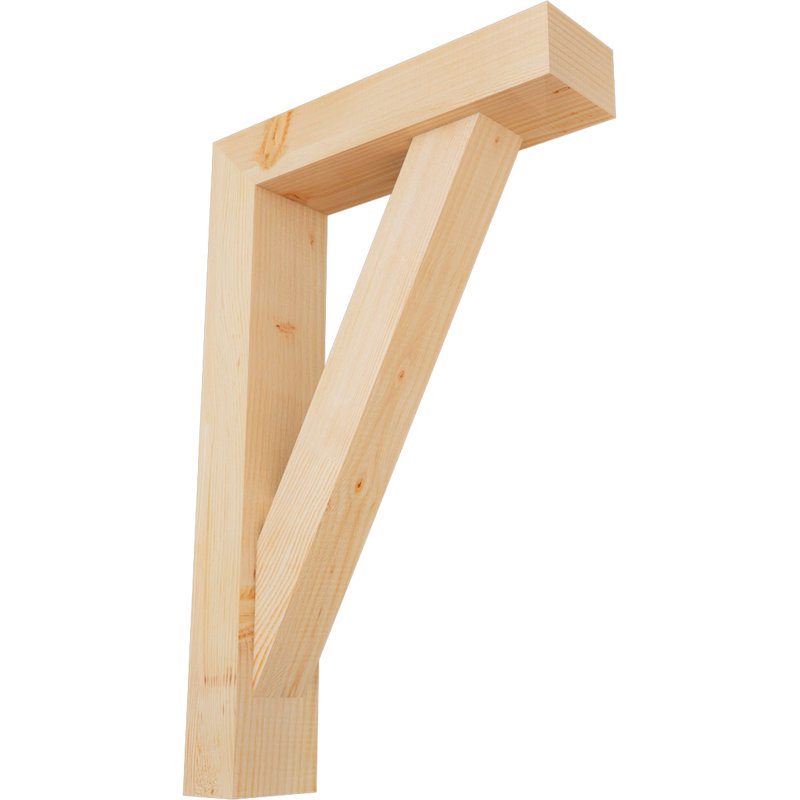 Traditional Block Bracket w/ Offset Brace, 34 x 22, 5 1/2"W Douglas Fir (Smooth)