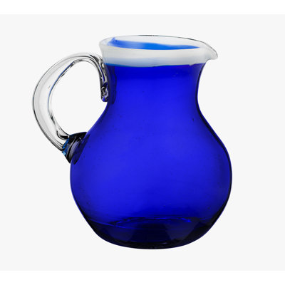 10 Strawberry Street Leon Mexican Glassware, Pitcher, Cobalt