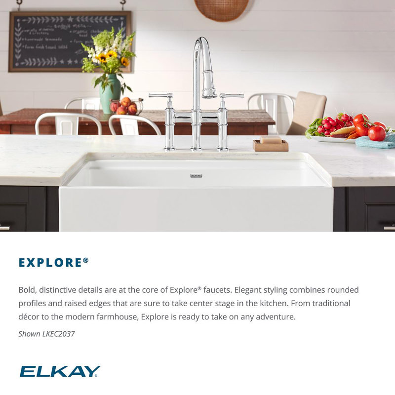 Pull Down Double Handle Kitchen Faucet With Deck Plate And Handles